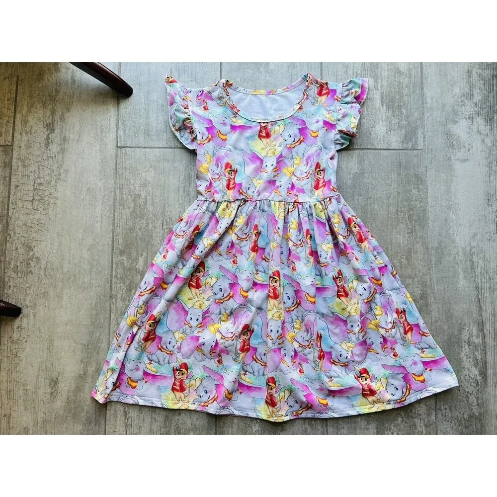 Los Angeles Boutique Disney DUMBO Print Swing Casual Girls Dress School Summer 7